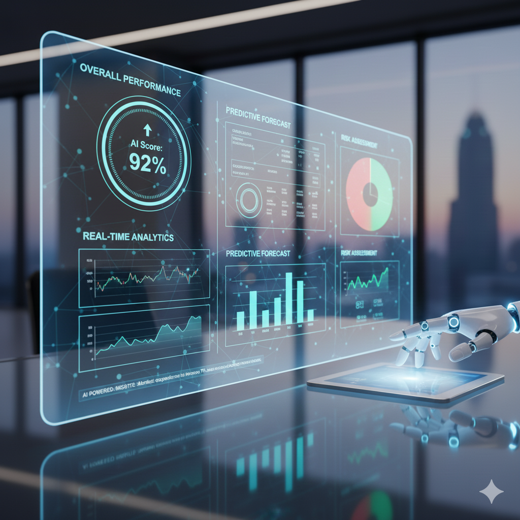 Financial dashboard showing real-time KPIs, analytics, and insights