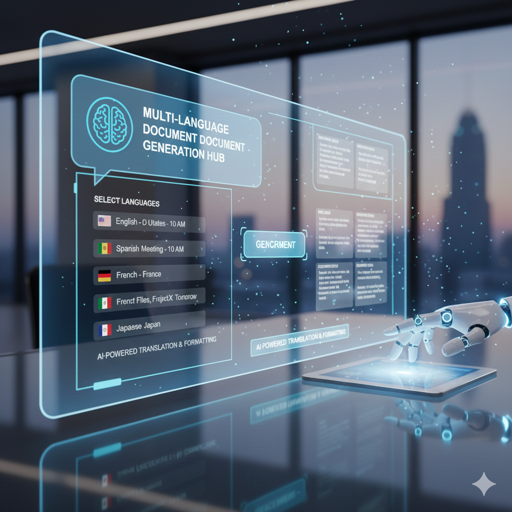 Multi-language document generation ensuring multilingual support