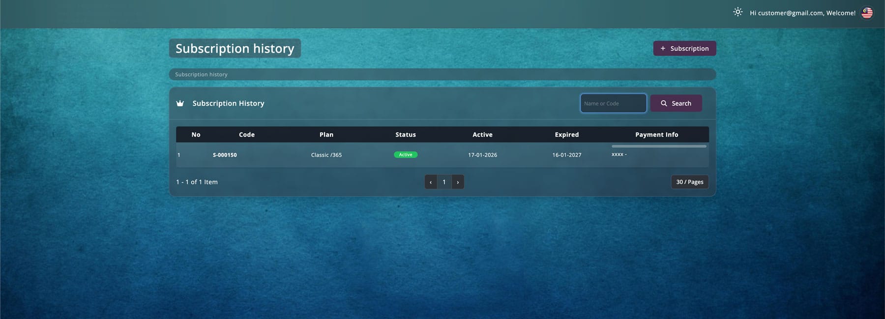 Step 14 – Subscriptions inside app