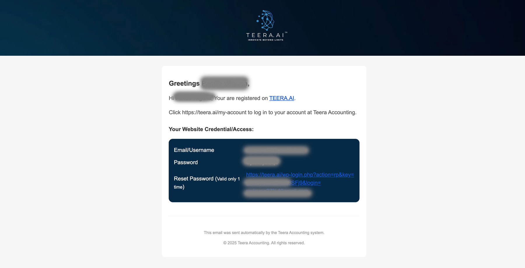 Step 4 – Email credentials