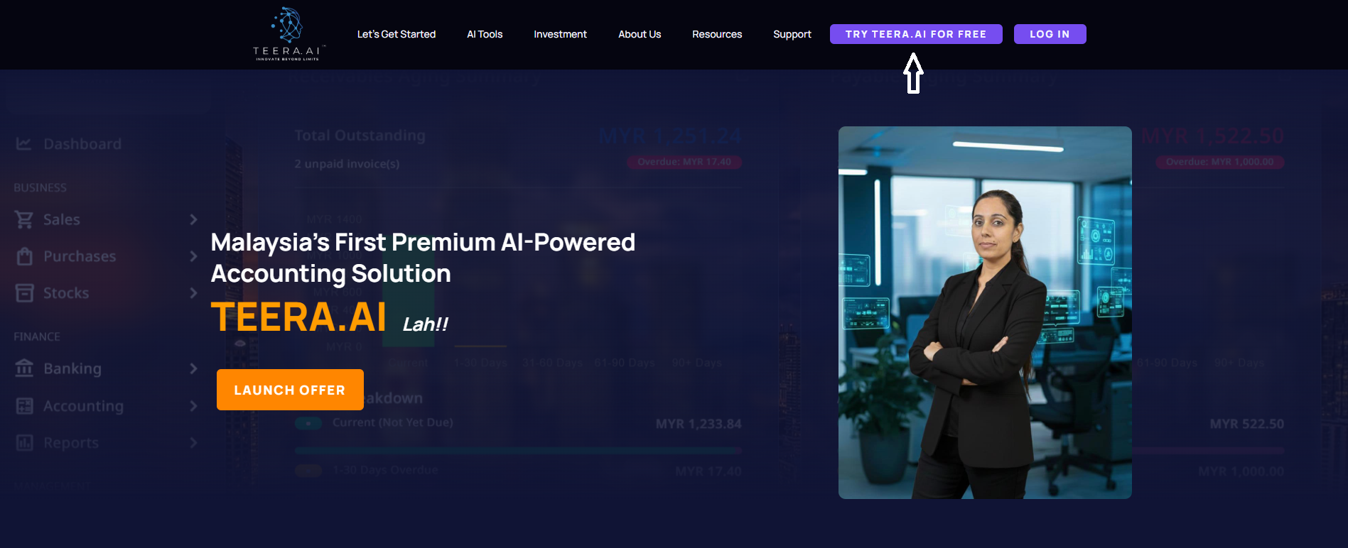 Step 2 – Click Try TEERA.AI For Free